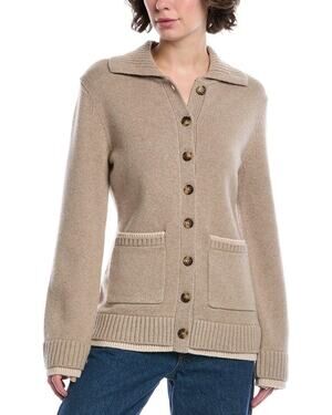 Rag & Bone Danica Cardigan Womens XXS Beige Cashmere Wool Button Front Collared